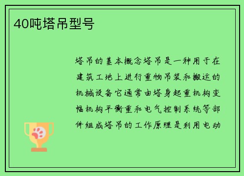 40吨塔吊型号